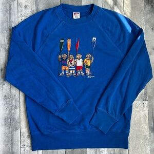 J Crew sweatshirt, crew neck, embroidered dog with paddles detail